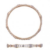 Beautifully Crafted Diamond Bangles in 18k Yellow Gold with Certified Diamonds - BR0095P